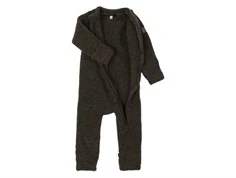 Mikk-line mørkebrun melange ulddragt merinould